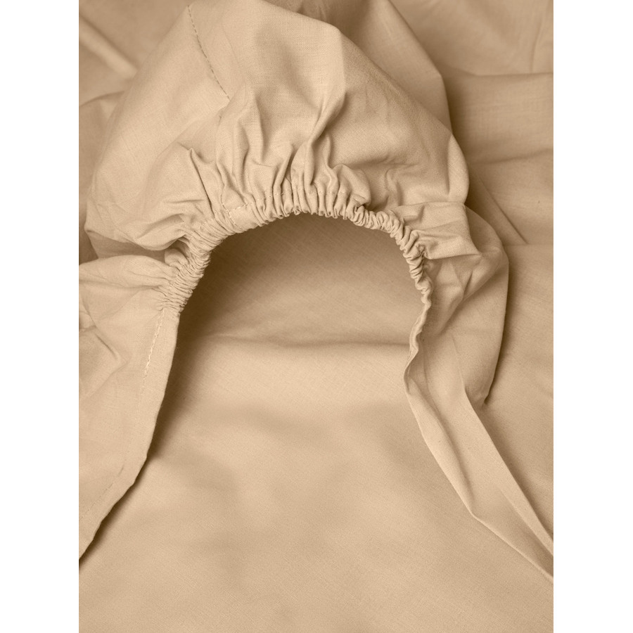 Κατωσέντονο Διπλό Μονόχρωμο με Λάστιχο (160x200+25) 50%βαμ-50%πολ Sunshine Menta 22 Sand