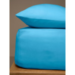 Κατωσέντονο Μονό Μονόχρωμο με Λάστιχο (100x200+25) 50%βαμ-50%πολ Sunshine Menta 15 Turquoise