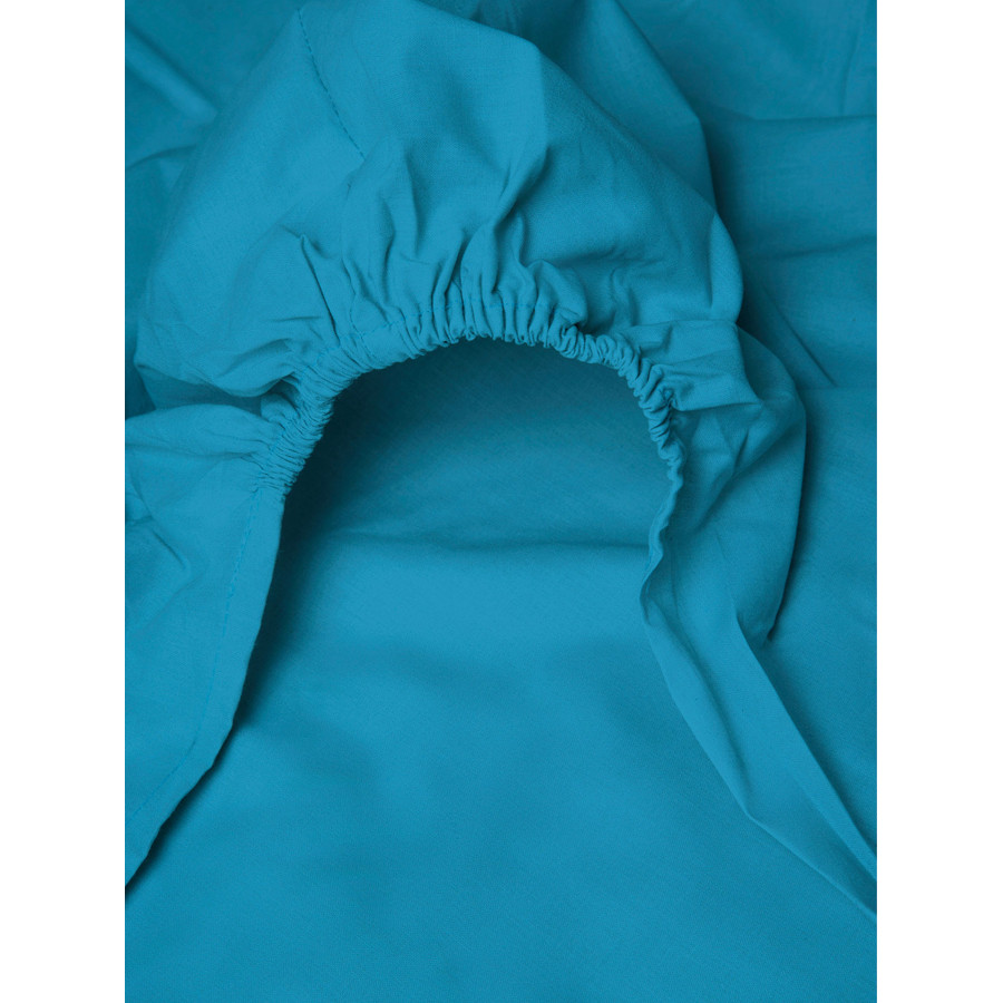 Κατωσέντονο Υπέρδιπλο Μονόχρωμο με Λάστιχο (180x200+25) 50%βαμ-50%πολ Sunshine Menta 15 Turquoise