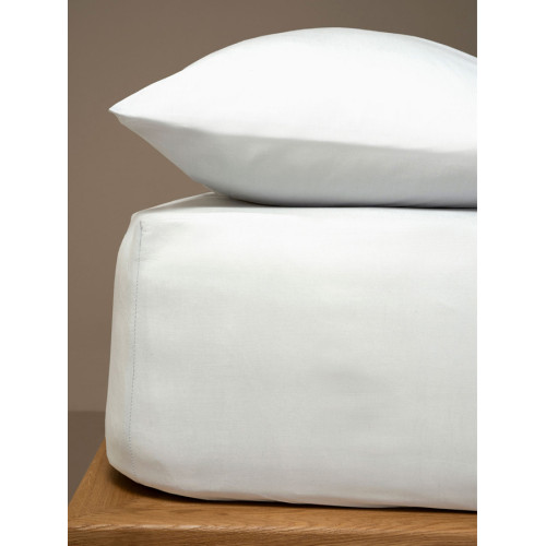 Κατωσέντονο Διπλό Μονόχρωμο με Λάστιχο (160x200+25) 50%βαμ-50%πολ Sunshine Menta 1 White