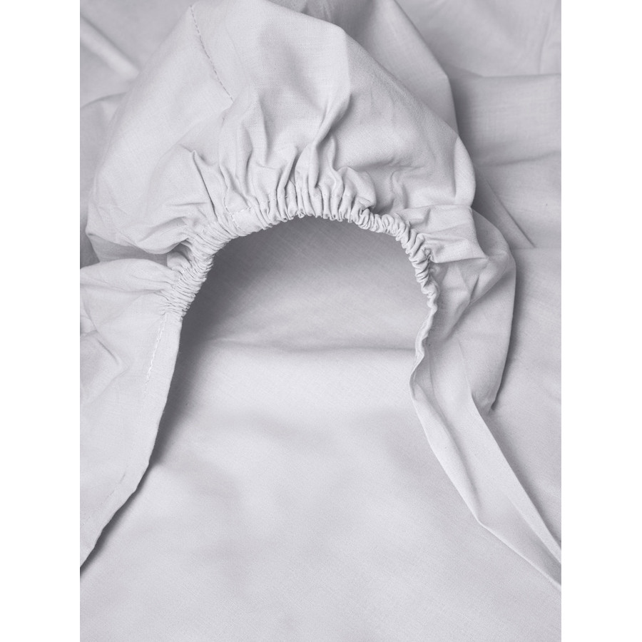 Κατωσέντονο Διπλό Μονόχρωμο με Λάστιχο (160x200+25) 50%βαμ-50%πολ Sunshine Menta 1 White