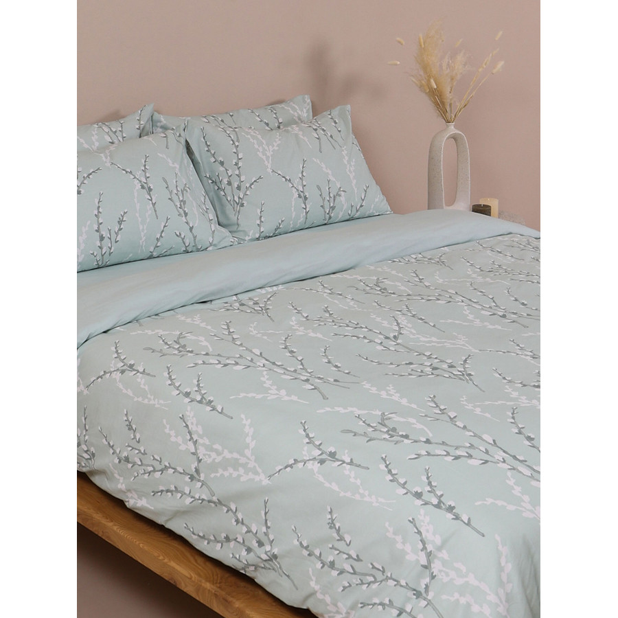 Σετ Σεντόνια Διπλά-Ημίδιπλα (200x270) Με Λάστιχο Βαμβακερά Sunshine Cotton Feelings 2054 Aqua