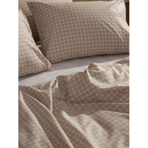 Σετ Σεντόνια Υπέρδιπλα (235x270) Με Λάστιχο Βαμβακερά Sunshine Cotton Feelings 2064 Beige