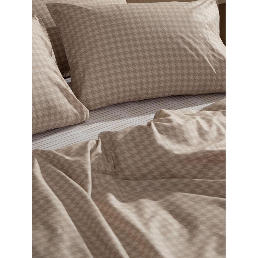 Σετ Σεντόνια Διπλά-Ημίδιπλα (200x270) Με Λάστιχο Βαμβακερά Sunshine Cotton Feelings 2064 Beige