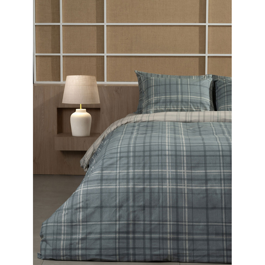 Σετ Σεντόνια Υπέρδιπλα (235x270) Με Λάστιχο Βαμβακερά Sunshine Cotton Feelings 2066 Aqua