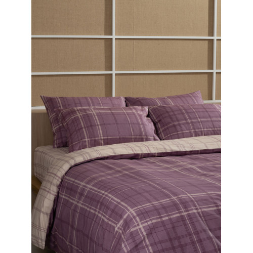 Παπλωματοθήκη Διπλή (200x250) Βαμβακερή Sunshine Cotton Feelings 2066 Mauve