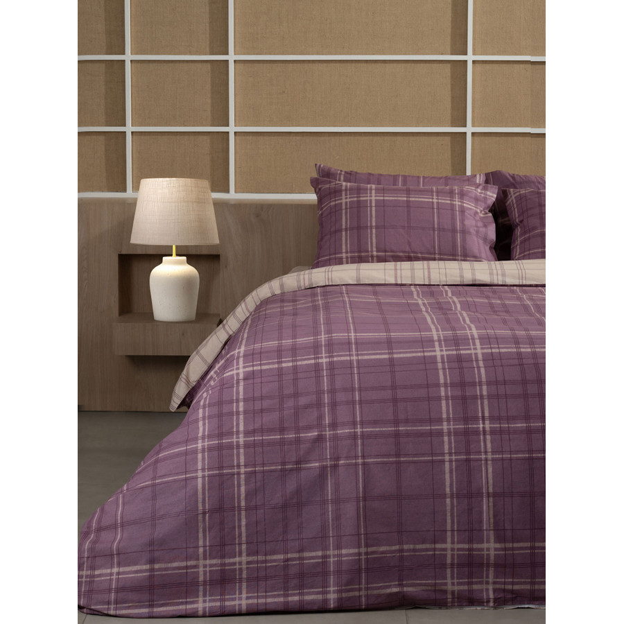 Σετ Σεντόνια Μονά (165x270) Με Λάστιχο Βαμβακερά Sunshine Cotton Feelings 2066 Mauve