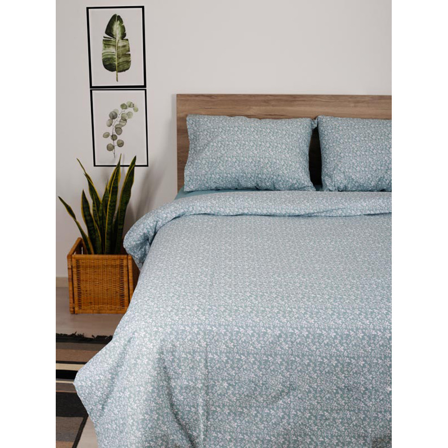 Σετ Σεντόνια King Size (260x270) Βαμβακερά Sunshine Cotton Feelings 920 Aqua