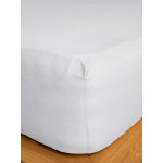 Κατωσέντονο Διπλό Μονόχρωμο με Λάστιχο (160x200+30) Βαμβακερό Sunshine Cotton Feelings 100 White