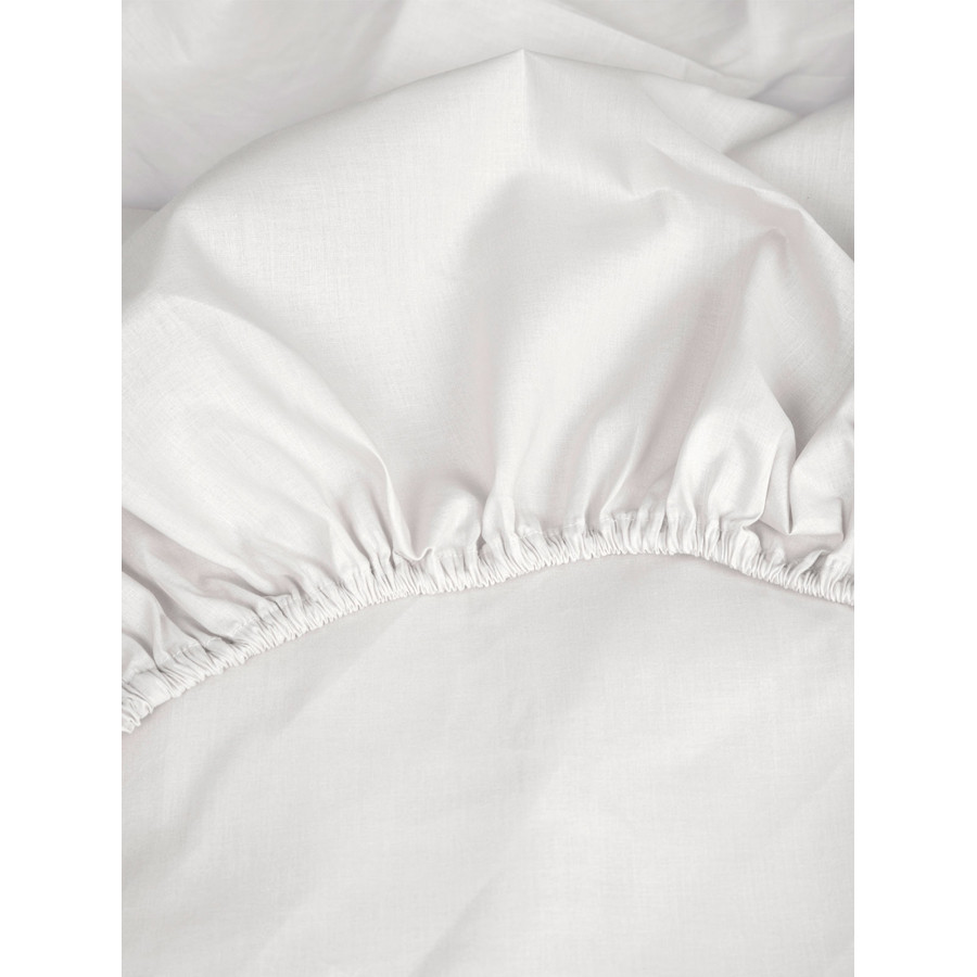 Κατωσέντονο Μονό Μονόχρωμο με Λάστιχο (100x200+30) Βαμβακερό Sunshine Cotton Feelings 100 White