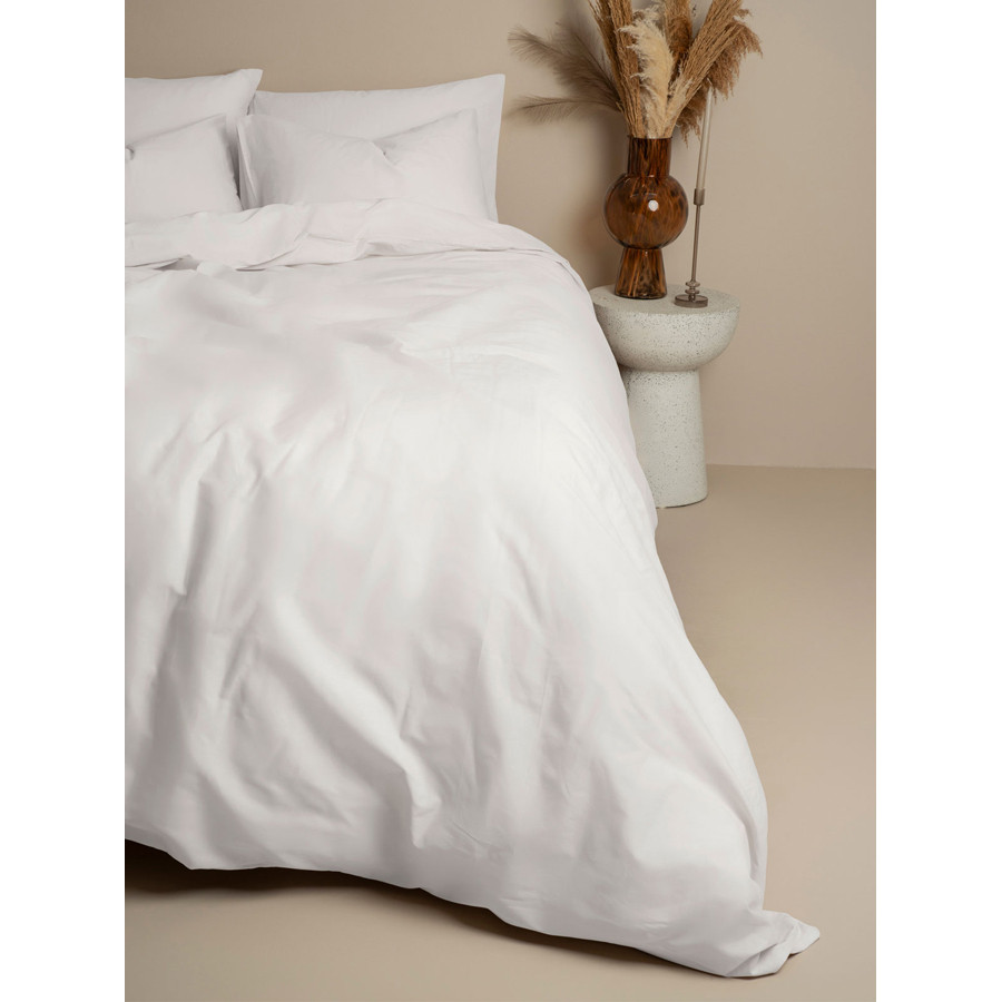 Σετ Σεντόνια Διπλά-Ημίδιπλα Μονόχρωμα Λάστιχο (200x270) Βαμβακερά Sunshine Cotton Feelings 100 White