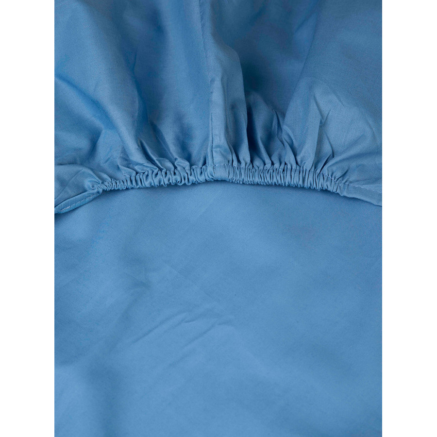 Κατωσέντονο Διπλό Μονόχρωμο με Λάστιχο (160x200+30) Βαμβακερό Sunshine Cotton Feelings 104 Blue