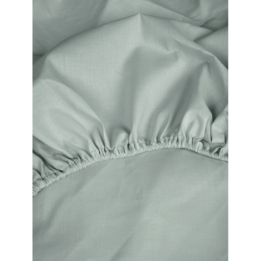 Κατωσέντονο Διπλό Μονόχρωμο με Λάστιχο (160x200+30) Βαμβακερό Sunshine Cotton Feelings 105 Aqua