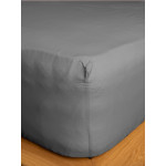 Κατωσέντονο Υπέρδιπλο Μονόχρωμο με Λάστιχο (180x200+30)Βαμβακερό Sunshine Cotton Feelings 107 D.Grey