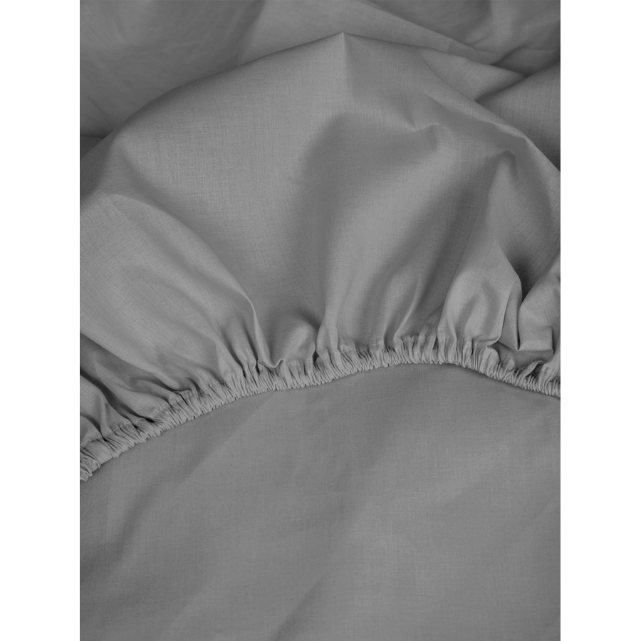 Κατωσέντονο Μονό Μονόχρωμο με Λάστιχο (100x200+30) Βαμβακερό Sunshine Cotton Feelings 107 Dark Grey