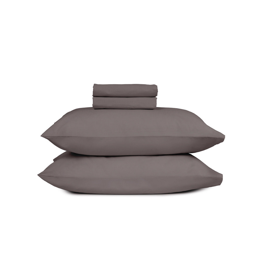 Μαξιλαροθήκες 2 τεμ Μονόχρωμες (50x70) Βαμβακερές Sunshine Cotton Feelings 107 Dark Grey