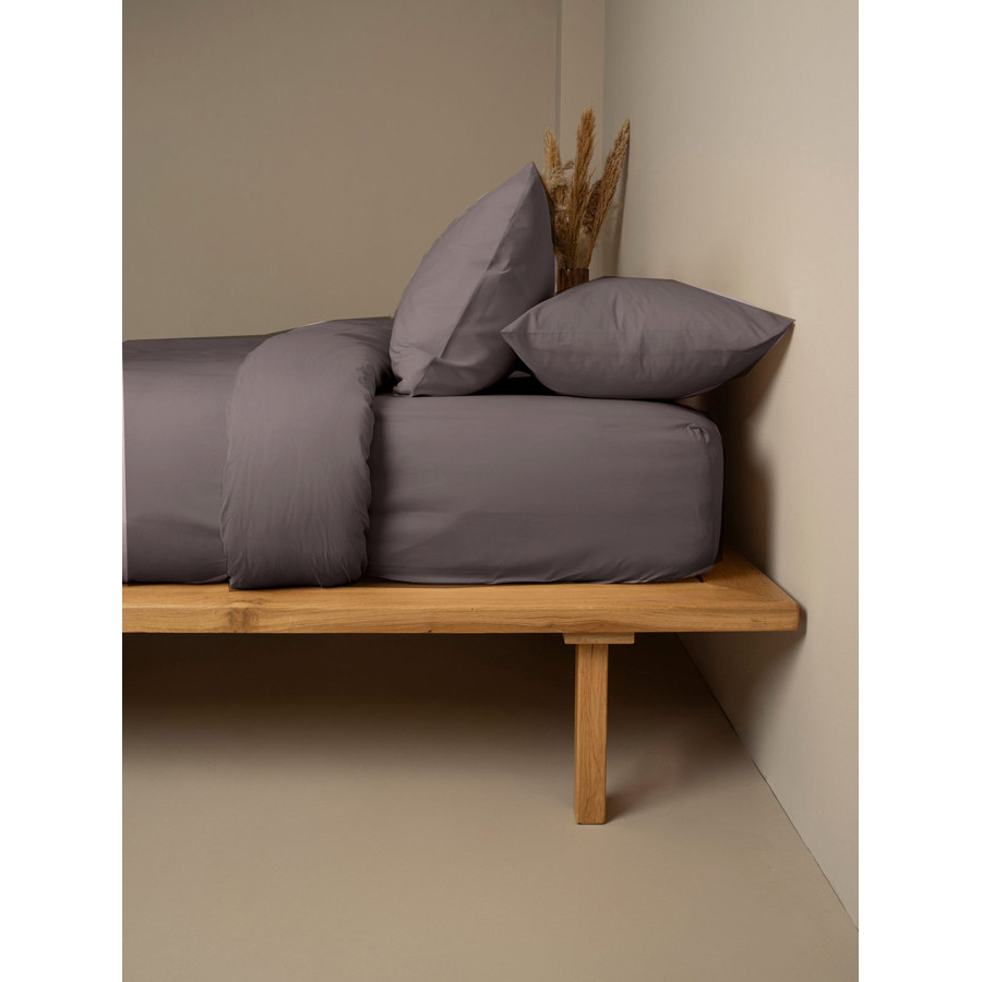 Σετ Σεντόνια Διπλά-Ημίδιπλα Μονόχρωμα (200x270) Βαμβακερά Sunshine Cotton Feelings 107 Drak Grey