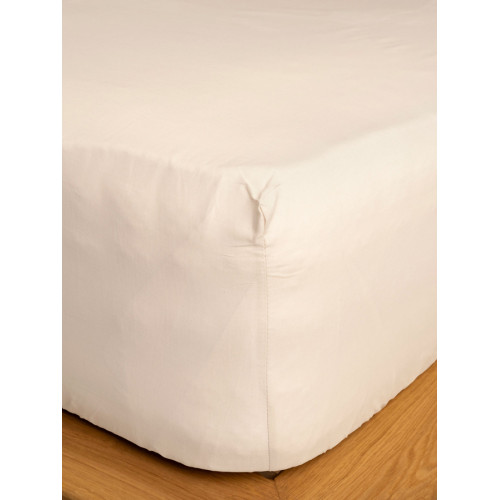 Κατωσέντονο Διπλό Μονόχρωμο με Λάστιχο (160x200+30) Βαμβακερό Sunshine Cotton Feelings 108 Ecru