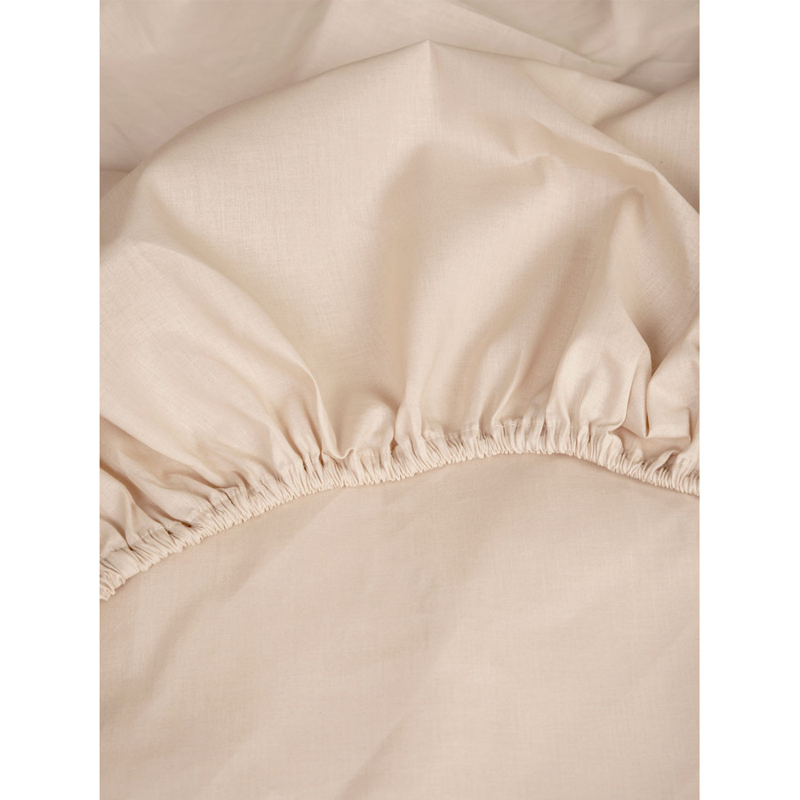 Κατωσέντονο Διπλό Μονόχρωμο με Λάστιχο (160x200+30) Βαμβακερό Sunshine Cotton Feelings 108 Ecru