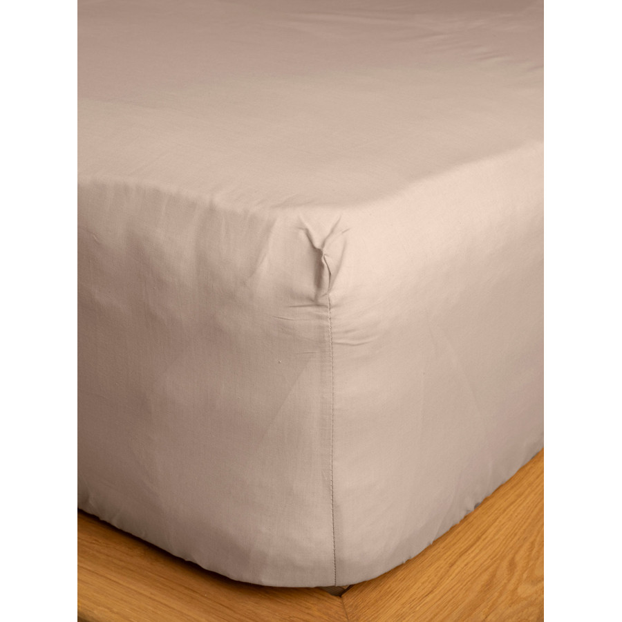 Κατωσέντονο Διπλό Μονόχρωμο με Λάστιχο (160x200+30) Βαμβακερό Sunshine Cotton Feelings 109 Sand