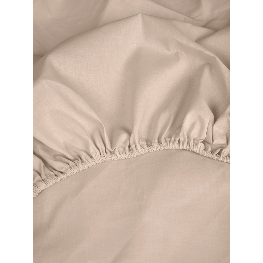 Κατωσέντονο Διπλό Μονόχρωμο με Λάστιχο (160x200+30) Βαμβακερό Sunshine Cotton Feelings 109 Sand