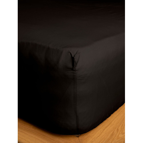 Κατωσέντονο Διπλό Μονόχρωμο με Λάστιχο (160x200+30) Βαμβακερό Sunshine Cotton Feelings 111 Black