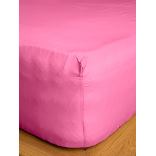 Κατωσέντονο Διπλό Μονόχρωμο με Λάστιχο (160x200+30) Βαμβακερό Sunshine Cotton Feelings 112 Fuchsia