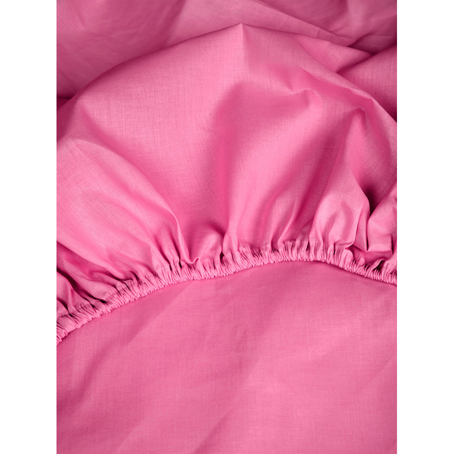Κατωσέντονο Ημίδιπλο Μονόχρωμο με Λάστιχο (120x200+30)Βαμβακερό Sunshine Cotton Feelings 112 Fuchsia