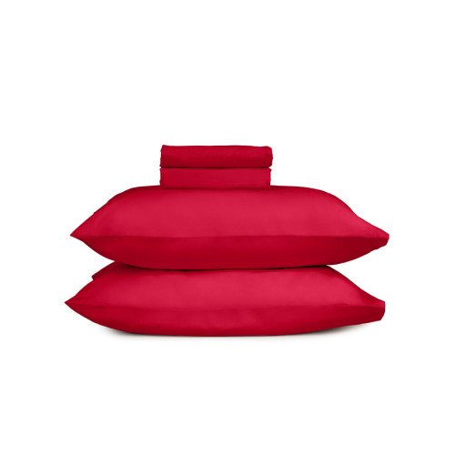 Μαξιλαροθήκες 2 τεμ Μονόχρωμες (50x70) Βαμβακερές Sunshine Cotton Feelings 113 Red