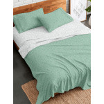 Σετ Σεντόνια Φανελένια Διπλά-Ημίδιπλα (200x260) με λάστιχο Sunshine Flannel 2052 Aqua