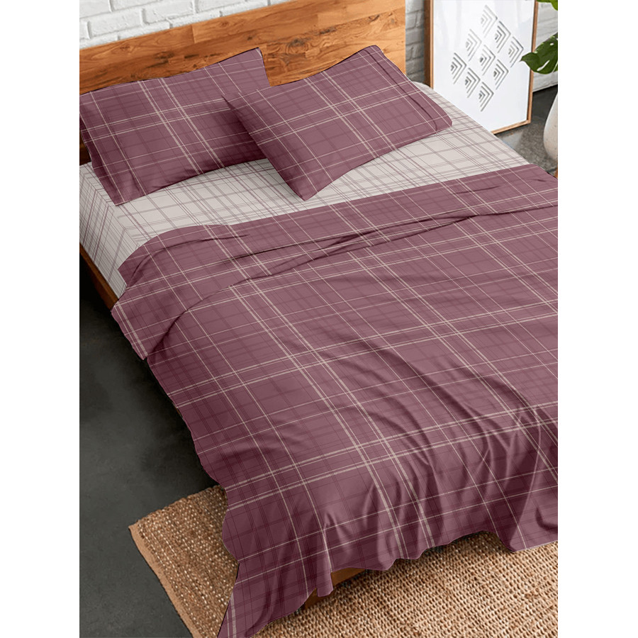 Σετ Σεντόνια Φανελένια Μονά (160x260) Sunshine Flannel 2066 Bordeaux