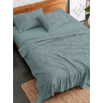 Σετ Σεντόνια Φανελένια Υπέρδιπλα (230x260) με λάστιχο Sunshine Flannel 928 Aqua