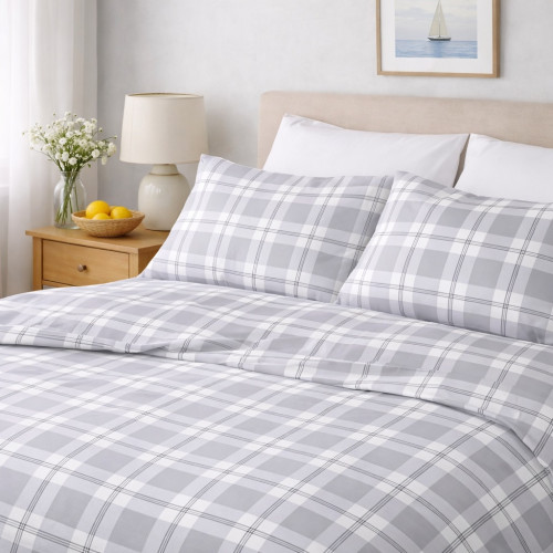 Μαξιλαροθήκες 2 τεμ (50x70) 50%βαμ-50%πολ Sunshine Menta Collection 380 Check