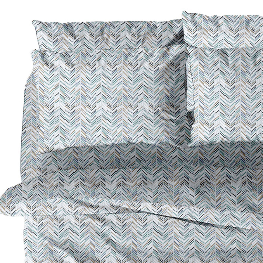 Μαξιλαροθήκες 2 τεμ (50x70) 50%βαμ-50%πολ Sunshine Menta Collection 460 Blue