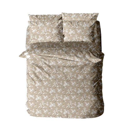 Σετ Σεντόνια Μονά (160x260) Με Λάστιχο 50%βαμ-50%πολ Sunshine Menta Collection 480 Beige