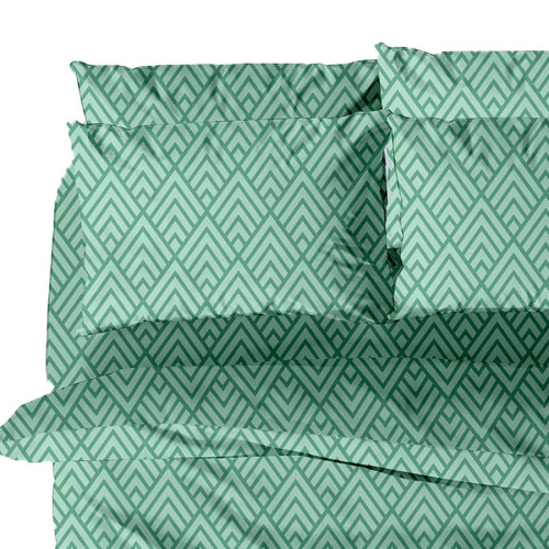 Μαξιλαροθήκες 2 τεμ (50x70) 50%βαμ-50%πολ Sunshine Menta Collection 500 Aqua