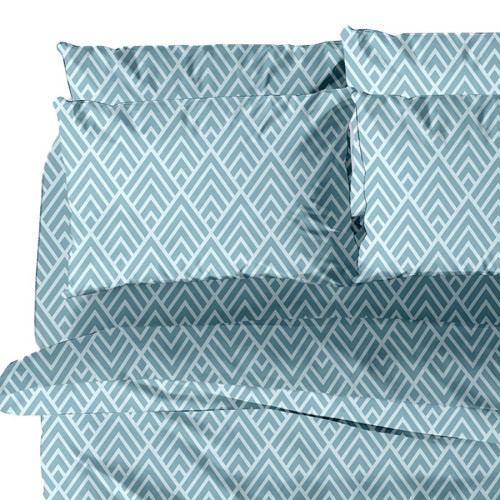 Μαξιλαροθήκες 2 τεμ (50x70) 50%βαμ-50%πολ Sunshine Menta Collection 500 Blue