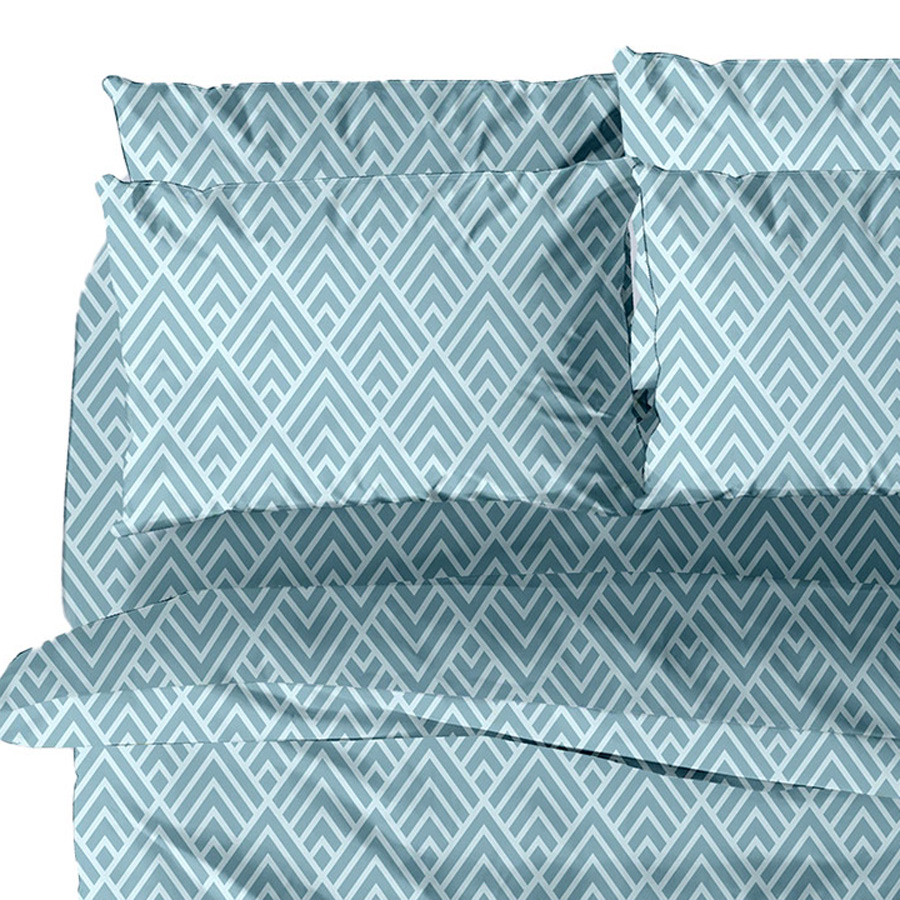 Μαξιλαροθήκες 2 τεμ (50x70) 50%βαμ-50%πολ Sunshine Menta Collection 500 Blue