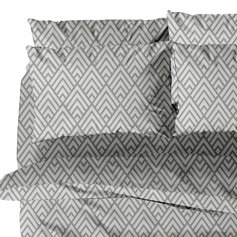 Μαξιλαροθήκες 2 τεμ (50x70) 50%βαμ-50%πολ Sunshine Menta Collection 500 Grey