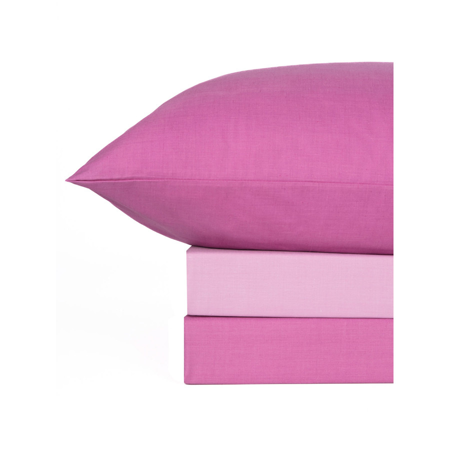 Σετ Σεντόνια Διπλά-Ημίδιπλα Δίχρωμα (200x250) 50%βαμ-50%πολ Sunshine Menta Double 201 Μωβ-Ροζ