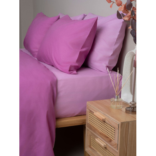 Σετ Σεντόνια Μονά Δίχρωμα (160x250) 50%βαμ-50%πολ Sunshine Menta Double 201 Μωβ-Ροζ