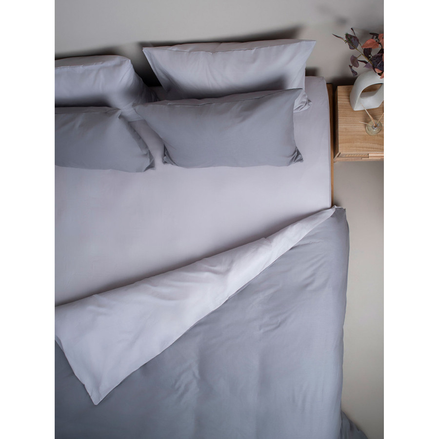 Παπλωματοθήκη Υπέρδιπλη Δίχρωμη (230x250) 50%βαμ-50%πολ Sunshine Menta Double 203 Σκούρο Γκρι-Γκρι