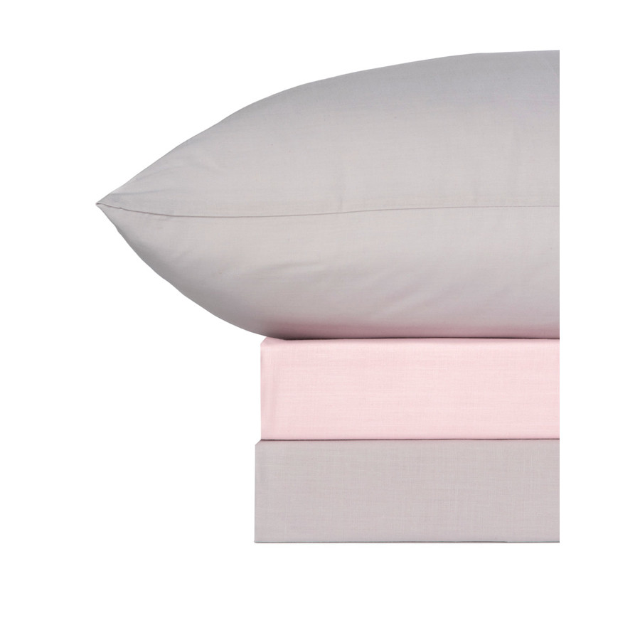 Σετ Σεντόνια Διπλά-Ημίδιπλα Δίχρωμα (200x250) 50%βαμ-50%πολ Sunshine Menta Double 205 Γκρι-Ροζ