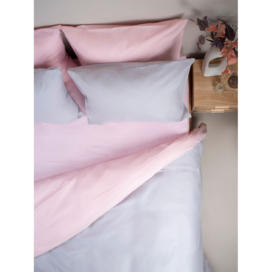 Παπλωματοθήκη Υπέρδιπλη Δίχρωμη (230x250) 50%βαμ-50%πολ Sunshine Menta Double 205 Γκρι-Ροζ