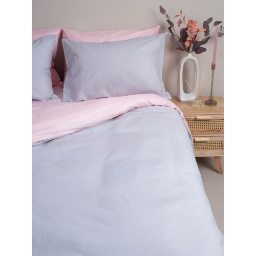 Παπλωματοθήκη Υπέρδιπλη Δίχρωμη (230x250) 50%βαμ-50%πολ Sunshine Menta Double 205 Γκρι-Ροζ