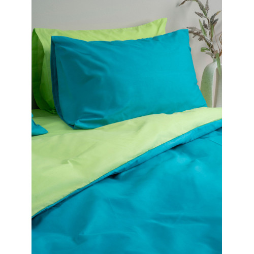 Σετ Σεντόνια Υπέρδιπλα Δίχρωμα (235x250) 50%βαμ-50%πολ Sunshine Menta Double 206 Πετρόλ-Πράσινο