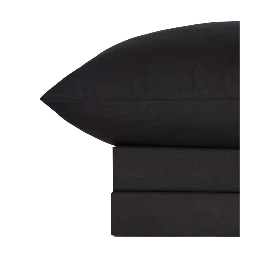 Σετ Σεντόνια Μονά Μονόχρωμα (160x250) 50%βαμ-50%πολ Sunshine Menta Double 208 Μαύρο