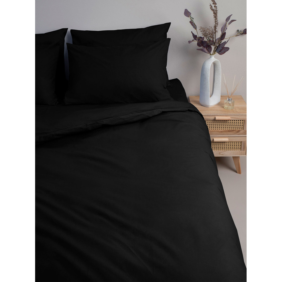 Παπλωματοθήκη Υπέρδιπλη Μονόχρωμη (230x250) 50%βαμ-50%πολ Sunshine Menta Double 208 Μαύρο