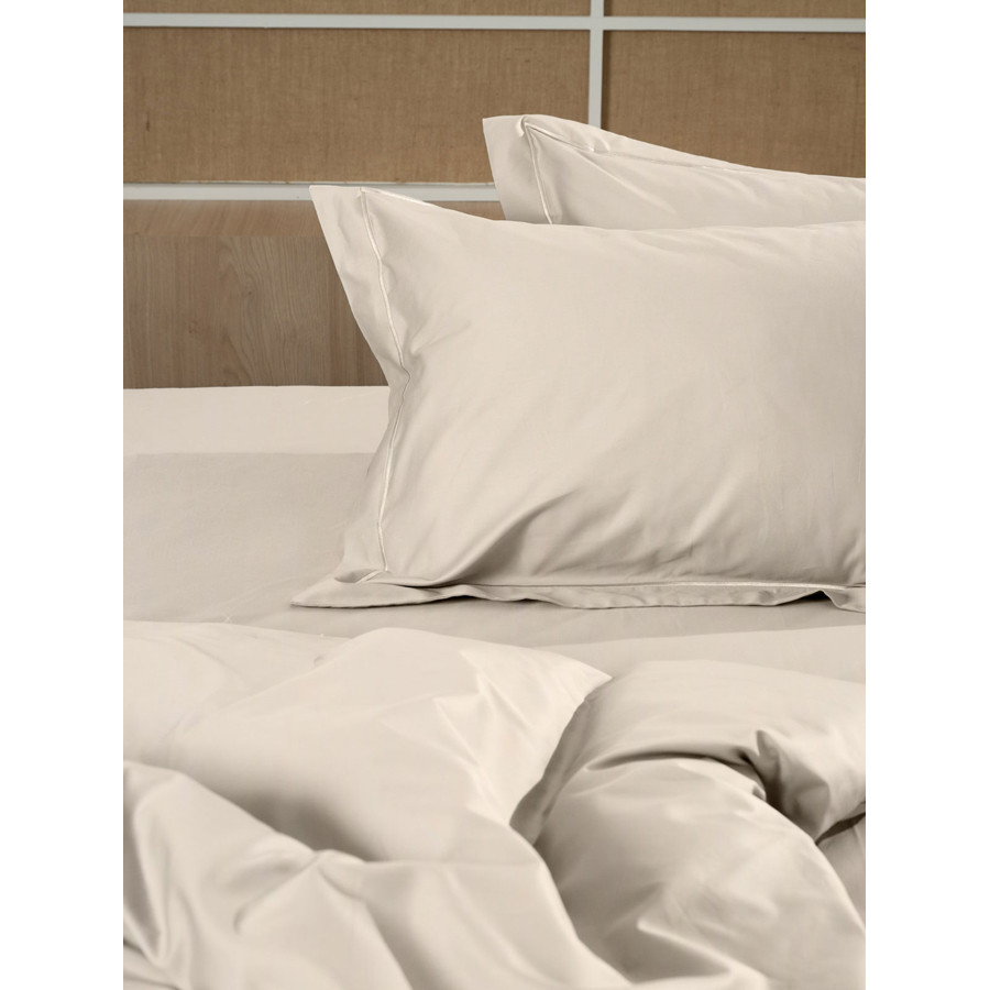 Σετ Σεντόνια Υπέρδιπλα (255x280) Βαμβακοσατέν 300 Κλωστών Sunshine Omnia Beige