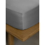 Κατωσέντονο Υπέρδιπλο με Λάστιχο (180x200+40) Βαμβακοσατέν 300 Κλωστών Sunshine Omnia Grey